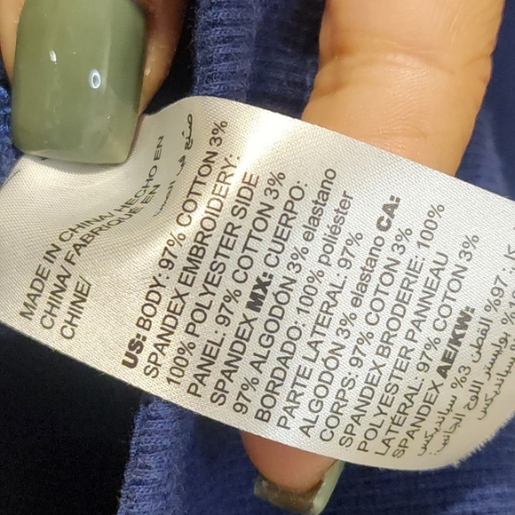 CHICO'S Blue Zinergy Flower-Embroidered Zip-Up Jacket size  3P (16P-18P) - Picture 7 of 12